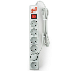 Сетевой фильтр  5.0м POWERCUBE SPG(5+1)-B-15, 6 розеток, серый, 10А