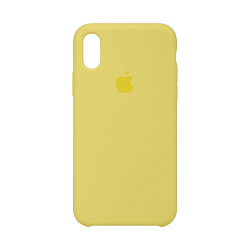 Задняя накладка SILICONE CASE для iPhone X желтая (не оригинал)