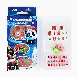 Детские накладные ногти «Ты чудесна», 12 шт, набор с браслетом и заколками 10536237