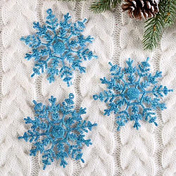 Ёлочное украшение "Снежинка" (набор 3 шт) d-9,5 см, голубой 1400062