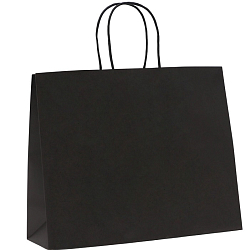 Пакет крафт черный, круглая ручка, 32×11×26 см, 120 г 10420717