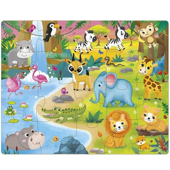 Напольный пазл «Такие разные зверята»