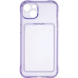 Задняя накладка ZIBELINO Silicone Card Holder Case для iPhone 13 Mini (сиреневый) защита камеры