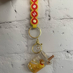 Брелок, с жидкостью, с карабином и браслетом (микс)