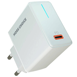 Сетевое ЗУ 1Type-C 3A MORE CHOICE NC60a Whiite, PD20W