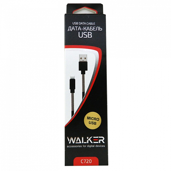 Кабель USB <--> microUSB  1.0м WALKER C720 черный