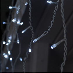 Гирлянда «Бахрома» 3×0.6 м, IP44, УМС, белая нить, 160 LED, свечение белое, 220 В 1080174