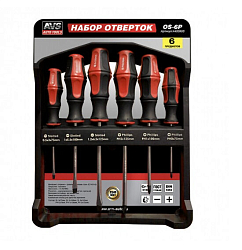 Набор отверток с крепежной планкой AVS OS-6P  (6 предметов)