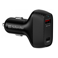 Авто ЗУ 1USB DEFENDER UCA-90, QC3.0, Type-C/PD3.0
