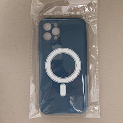 Задняя накладка LuazON для iPhone 12 Pro, поддержка MagSafe, силиконовый, темно-синий   6852578