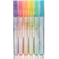Набор маркеров текстовыделителей 6 цветов, с блестками   7619185