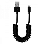 Кабель USB <--> Lightning  1.0м SMARTBUY (iK-512sp black) спиральный, черный
