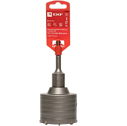 Коронка буровая по бетону с оснасткой TCT-72 М22 SDS-plus EKF Master