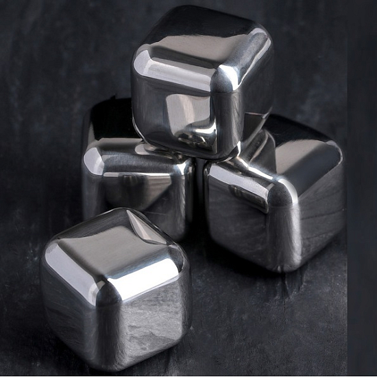 Набор камней для виски «Куб», 4 шт, 2,5×2,5 см, нержавеющая сталь