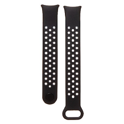 Силиконовый ремешок WB07 Sport N Mi Band 8 на кнопке (регулируемый) (black/grey)