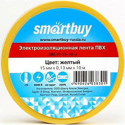 Изолента SMARTBUY 15мм/10м желтая (SBE-IT-15-10-y)