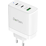 Сетевое ЗУ 2Type-C/1USB DORTEN Smart ID 100W, PD3.0/PPS+QC3.0, White (DN206900)