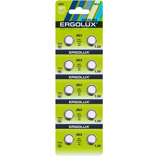 Элемент питания ERGOLUX AG3 BL-10