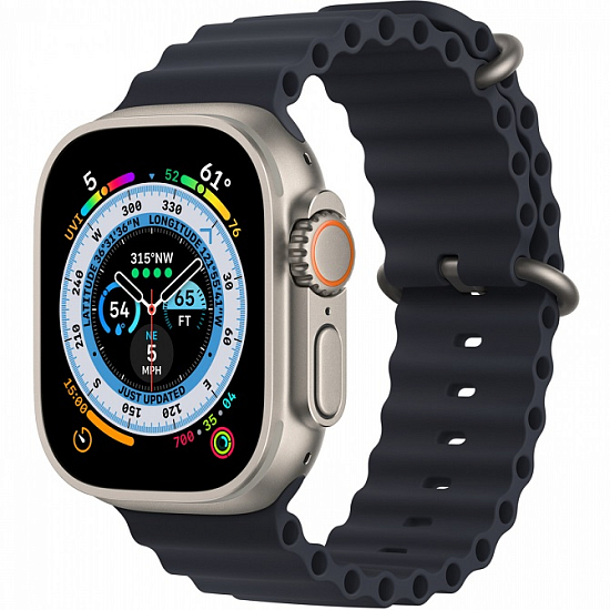 Силиконовый браслет NONAME на Apple Watch (38/41), Океанская полоса, черный