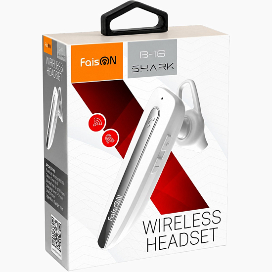 Гарнитура-Bluetooth FaisON B-16, Shark белый