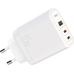 Сетевое ЗУ 1USB/2Type-C XO-CE04, белое, 65W
