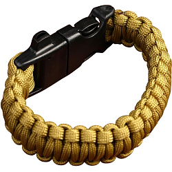 Браслет для выживания 3 в1 (паракорд 2 м, свисток, огниво), тёмно-зелёный, 25.5×2.5 см, 3 м