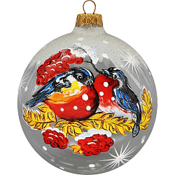 Шар "Пара снегирей", 100мм, в подарочной упаковке КУ-100-213015