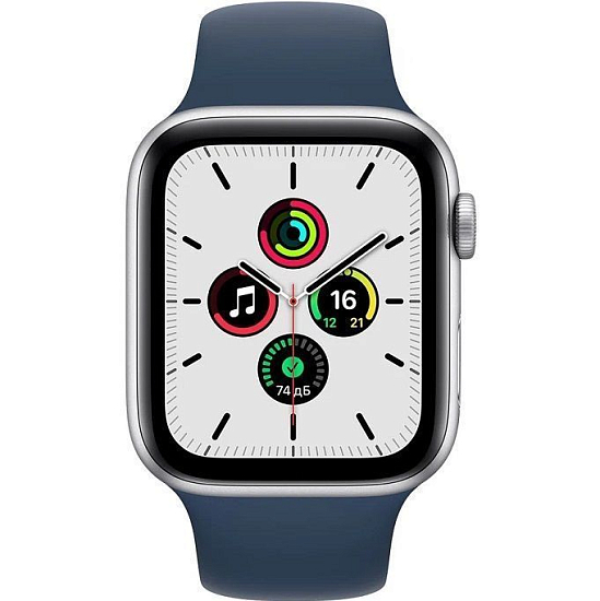 Часы Apple Watch SE (2021), 44 мм, (MKQ43) Silver / Abyss blue, Sport Band (AE)