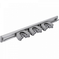 Держатель для хоз. инвентаря HAUSMANN Mop Holder 3+4, алюминий/серый,  41х6х4,2см (HM-GM-0840)