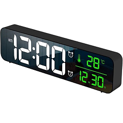 Часы электронные настольные: будильник, календарь, термометр, 3.5 х 7 х 26.5 см 7352032