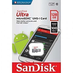 Micro SD 128Gb SanDisk Class 10 Ultra Light UHS-I  (100 Mb/s) без адаптера