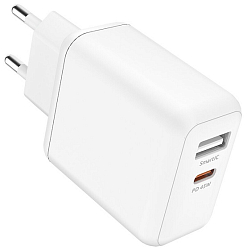 Сетевое ЗУ 45W Type-C/USB OLMIO PowerDelivery, Smart IC, белое