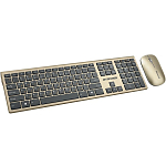 Клавиатура+мышь JETACCESS SLIM LINE KM41 W, золотой-черный