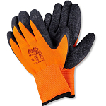 Перчатки нейлоновые с ребристым латексным покрытием (оранжево-черные) 1 пара AVS RP-07