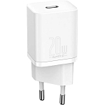 Сетевое ЗУ 1Type-C BASEUS Lightning <--> Type-C, белое, 20W (TZCCSUP-B02)