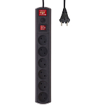 Сетевой фильтр  2.0м Most R, черный, 6 розеток