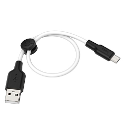 Кабель USB <--> microUSB  0.25м HOCO X21 Plus черный, белый (6931474712394)