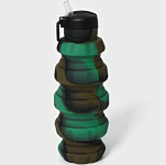 Бутылка для воды складная «Милитари», силикон, 500 мл, 7×21 см,  зелёный 9687218