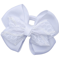 Резинка для волос "Школьница" бант кружева, 9 см, белый 3522170
