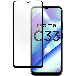 Противоударное стекло NONAME для Realme C30/C33/C31 матовое черное