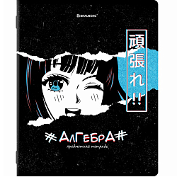 Тетрадь предметная ANIME 48л, глянцевый УФ-лак, АЛГЕБРА, клетка, BRAUBERG