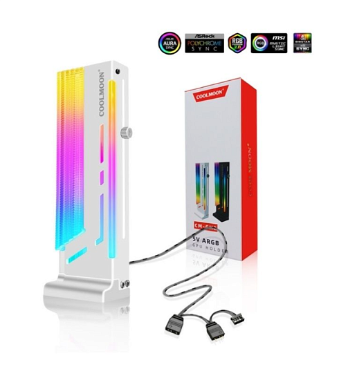 Вертикальный держатель для видеокарты CoolMoon CM-GH2, белый