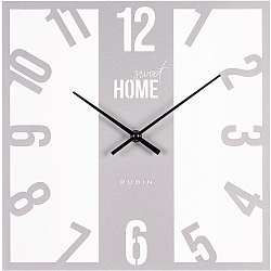 Часы настенные РУБИН "Классика" из металла, 30*30 см, открытая стрелка, серебро (3004-002)