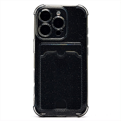 Задняя накладка SC300 для iPhone 16 Pro (black) (236533) с карманом для пластиковых карт