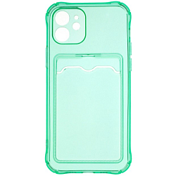 Задняя накладка ZIBELINO Silicone Card Holder Case для iPhone 12 (мятный) защита камеры