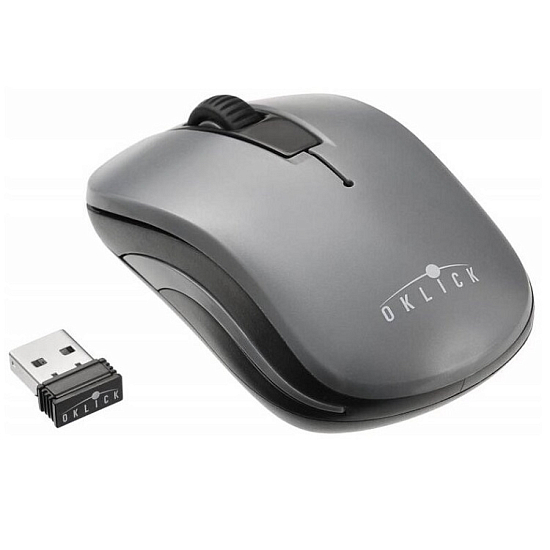 Мышь БП OKLICK 445MW черный/серый