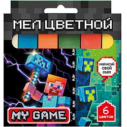 Мел цветной "My Game" 6 шт, 1,2х1,2 см, с европодвесом 76995 10867709