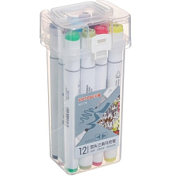 Набор маркеров для скетчинга двусторонние 12 штук/12 цветов 5553963