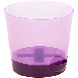Горшок цветочный ПОЛЕСЬЕ №1 с поддонником, 1,4 литра (горшок прозрачно-фиолетовый, поддонник фиолетовый)