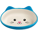 Миска керамическая «Кошачья мордочка» 200 мл - 14×12×3.5 см, голубая/белая